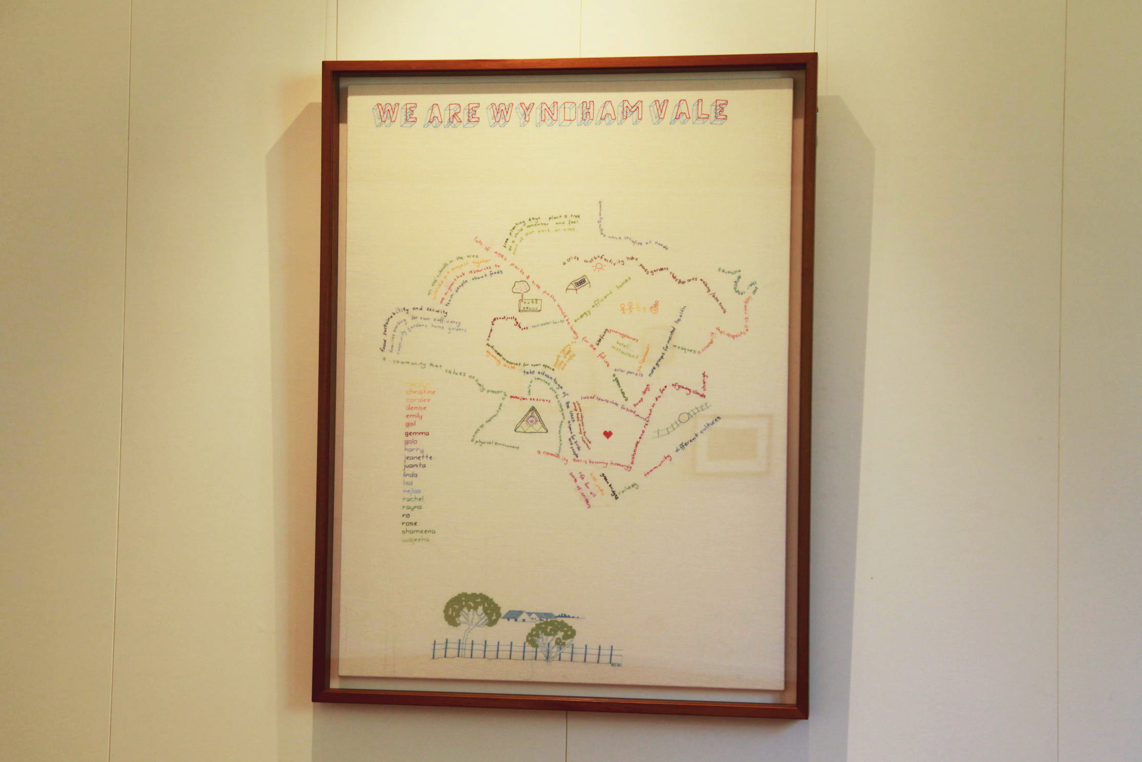 WE Are Wyndham Vale framed embroidery project